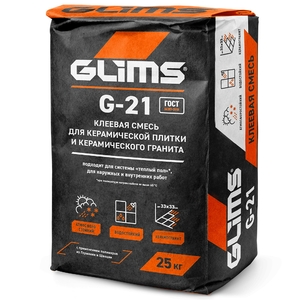 Плиточный клей GLIMS®G-21 для керамической плитки и керамического гранита 25кг