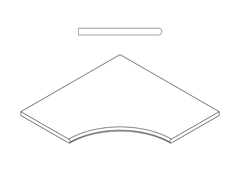 Бортик Italon Материя Магнезио угл.закругленный 30 Х2 60х60