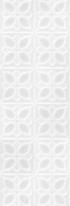 Плитка Meissen Lissabon рельеф квадраты белый 25х75