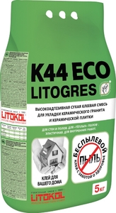 Клей для плитки, керамогранита и камня LITOGRES K44 ECO (класс С1) 5кг