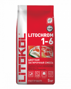 Цементная затирочная смесь LITOCHROM 1-6 C.40 антрацит 5кг