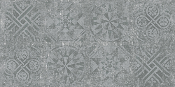 Керамогранит Cemento декор темно-серый структурный Rett 120x60