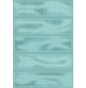 Плитка настенная Метро 4Д зеленый декор СК000028539