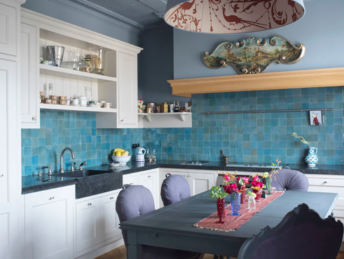 кухня в голубом цвете